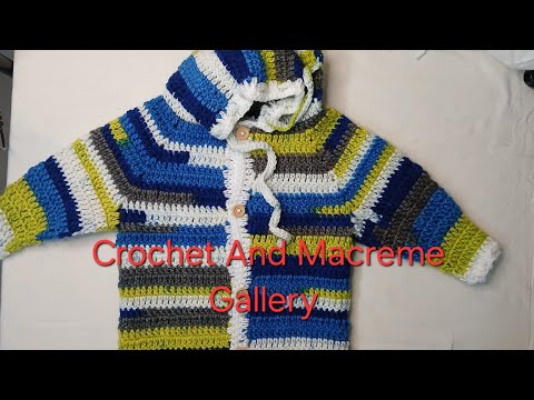 Crochet Hoodi For Baby boy |Crochet And Macreme Gallery |#crochet#easycrochethoodi #crochettutorial