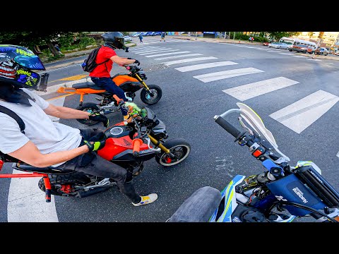 Taking a ride with 2 groms - FS450 Supermoto