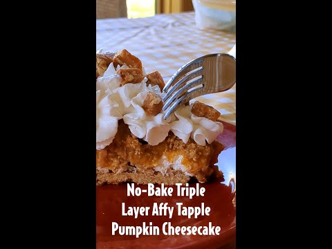 No-Bake Triple Layer Affy Tapple Pumpkin Cheesecake Recipe #recipes #pumpkin #shorts #shortsvideo