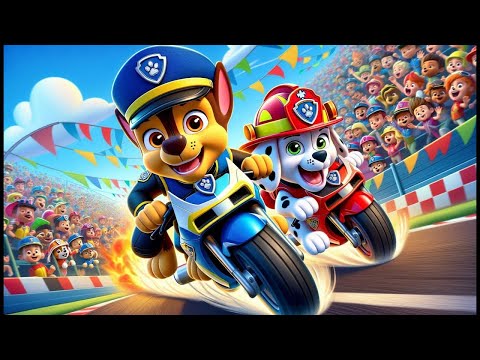 CHASE x MARSHALL In A Race!! WHO WILL WIN? Very Funny Story | Paw Patrol Ultimate Rescue | Rainbow 3