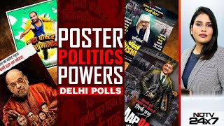 Delhi Elections 2025 | Poster Politics Between AAP And BJP Powers Delhi Polls