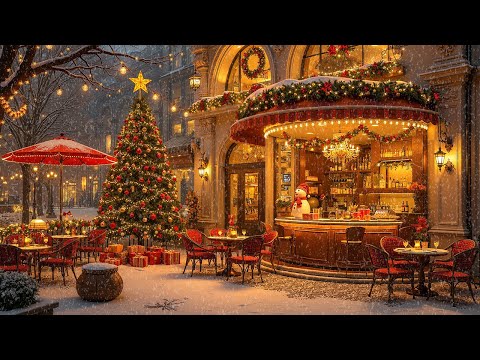 Quiet Winter Ambience at the Christmas Night Cafe ☕ Warm Piano Jazz for a Calm Mood ~ Christmas Jazz