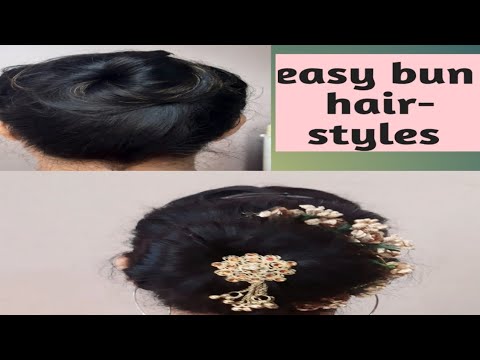 Bun hairstyles at home//easy hairstyles//diy hairstyles