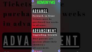 Advance Advancement Difference #youtubeshorts #educationalshorts #newspaper #duolingo #homonyms