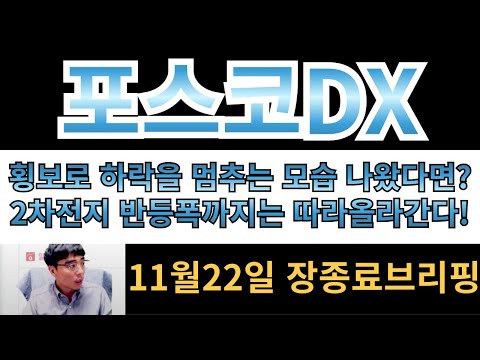 [포스코DX] 횡보로 하락을 멈춘 모습이 나왔다면?? 2차전지 반등폭까지는 따라올라갑니다!!