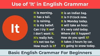 Use of It in English Grammar || Basic English Grammar for Beginners || How do we use it?