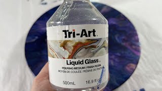 (458) TRIART LIQUID GLASS Pouring Medium PRODUCT TEST Blown Flower Fluid Acrylic Paint Pouring