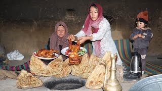 Organic Mountain Village Life | Shepherd Mother Fried the Chicken in the Village of Afghanistan