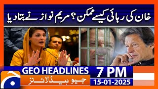 How is Imran Khan's Release Possible? CM Punjab Explained: Geo News 7PM Headlines (15th Jan 2025)