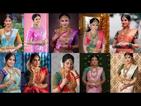 Ideas for SILK SAREE JEWELLERY IDEAS for Bridal Wedding, How to style silk saree Antique jewellery