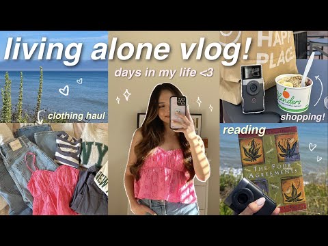 LIVING ALONE VLOG! 🫶🏼 shop w me, haul, how i plan my weeks, life updates, reading, new nails, etc!