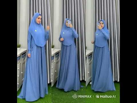 Baju muslim dengan warna yang cantik sudah free hijab syari