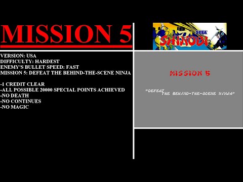 Shinobi [USA] (Arcade) - (Mission 5 | Hardest Difficulty)