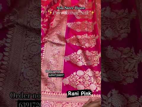 #Pure Katan #Handloom Silk #Saree Rani Pink Colour