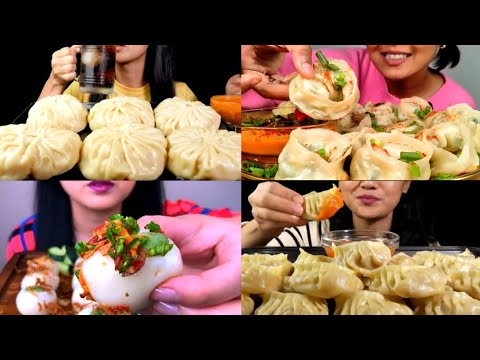 ASMR EATING SPICY DIFFERENT TYPES OF MOMO😋🔥BEST FOOD EATING MUKBANG VIDEO - 26