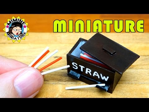 미니어쳐 빨대! & 디스펜서 만들기 (쏙!쏙!나와요) Miniature -Straw & Dispenser / 미미네 미니어쳐 ミミネミニチュア