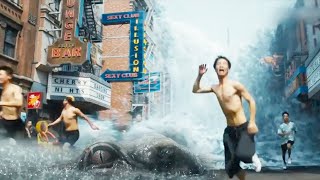 海嘯淹沒街道，驚天巨鱷埋伏水下，見人就咬【狂鱷海嘯 Crazy Tsunami】