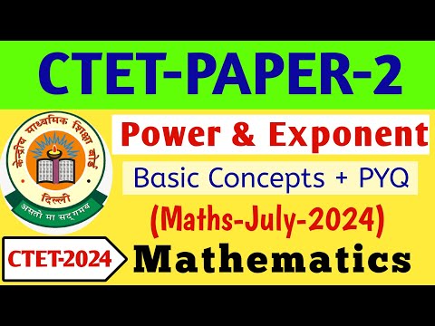 Power and Exponents Concept with Previous year Questions | CTET PAPER-2 Maths @sarkariteachers