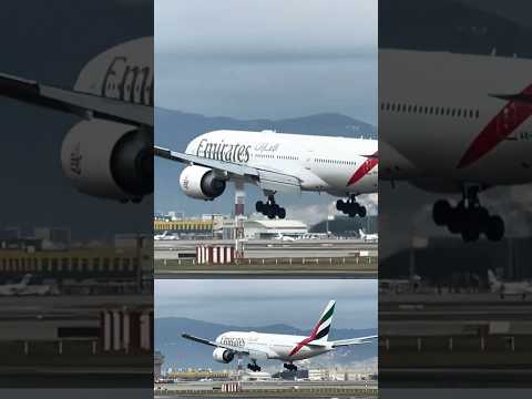 Emirates Boeing 777 landing Barcelona #youtubeshorts #remix #shorts #short #planespotting #boeing777