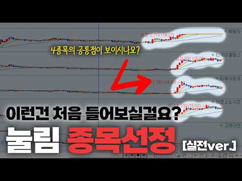 실전종목선정, 5분만 투자해보세요. 제대로 이해하면 새로운 수익 기회가 올 수 도 있습니다