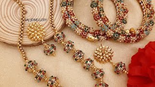 TRADITIONAL GOLD PLATED RAJWADI JEWELLERY SET @wekart #WEKART #JEWELLERY