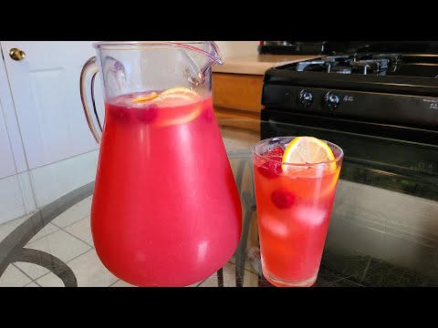 Homemade Raspberry Lemonade | Made with real lemons and fresh raspberries.