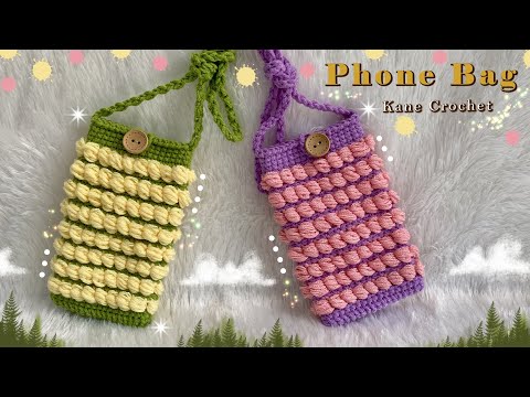 How to Crochet Phone Bag ✨ Crochet Bead Stitch 🧶 Crossbody Bag