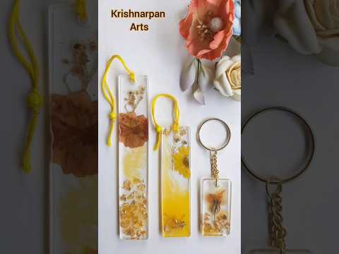 Resin Bookmark And Keychain #resin #resinart #resinbookmark #handmade #handicraft