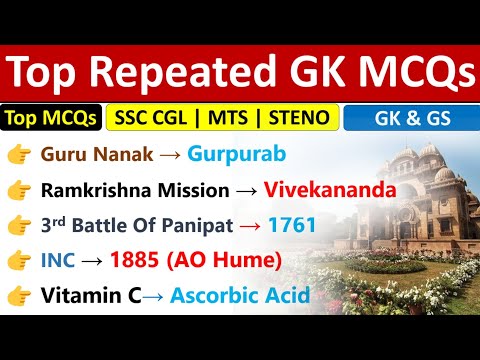 Top GK/GS MCQs | Most Repeated GK Questions | INDOLOGUS