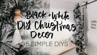 Black And White Christmas Tree Decor | 5 DIYs