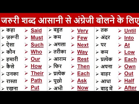 Important English Word Meaning | Basic Word Meaning English to Hindi | Words with Hindi meaning