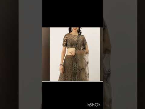 stylish Lehenga and saree net blouse designs// beautiful net full and half sleeves blouse design