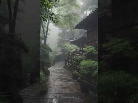 雨声助眠禅意：古城街道雨林助眠音乐，助眠入梦，释放焦虑，深度睡眠，身心治愈#BGM#shorts #sleep #rainsounds #sleepmusic #rain #shortvideo