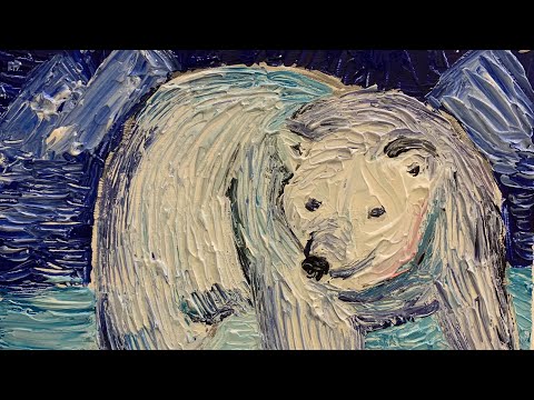 ARTCO Gallery - 藝術課堂Visual Art❤️油畫刀示範-北極熊🐻‍❄️