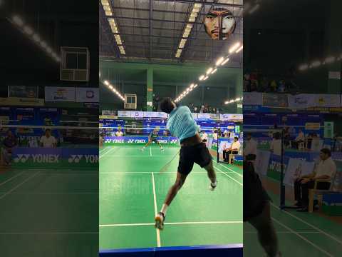 Big hitter's footwork and smash🤯🔥💥#badminton #ayushshetty #badmintonsmash #shorts