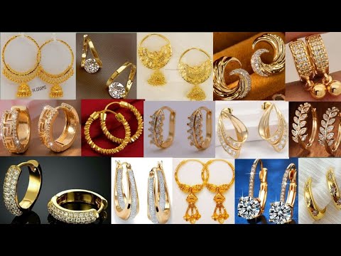 Latest gold Hoop Earrings l Gold Earrings Designs | Daily Wear Hoop Earrings Designs | GR Fashion