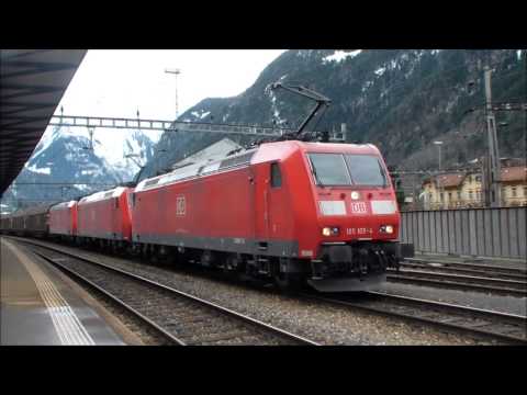 Bahnverkehr in Aelmen und Erstfeld am 16.12.2012 "Von Dampf bis LION"