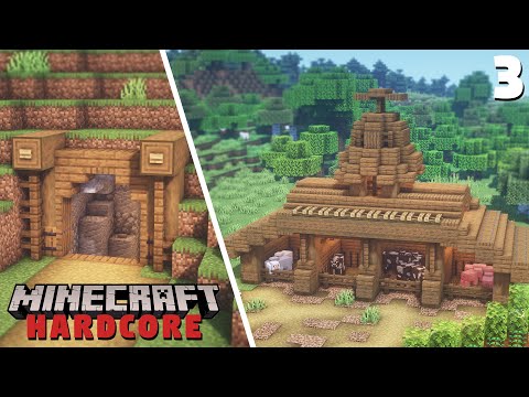 Minecraft Hardcore Let's Play Ep. 3 - Animal Pen and Custom Mine!!