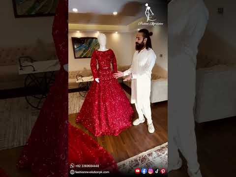 Red on Red: Signature Bridal Couture Dress by Ahmed Mujtaba | Fashion Revolution #bridalfashion