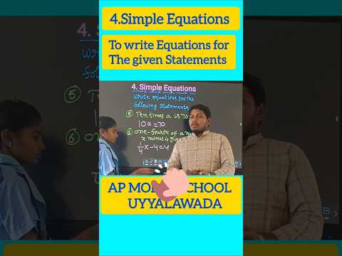 Writing Simple Equation #simpleequations #7thmaths #student #mathsteacher #apmodelschool #uyyalawada