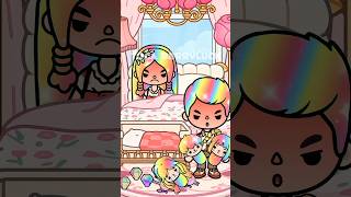 My rainbow hair family hates me so much because i'm different🌈😭 #tocaboca #tocalifeworld #shorts