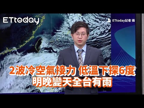 2波冷空氣接力！明晚變天　全台有雨低溫下探6度