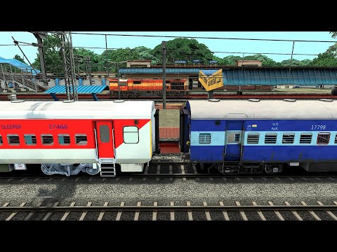 TRAIN SIMULATOR I ICF BLUE COUPLING LHB RED COACH I TRAIN GAME I BUMPY RAILROAD I RAILWAY RITAM