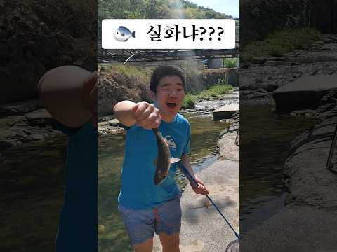 [캠핑장에 물고기가???  🐟 ] #funny #11년생 #붕어 #물고기 #캠핑놀이 #손맛 #낚시