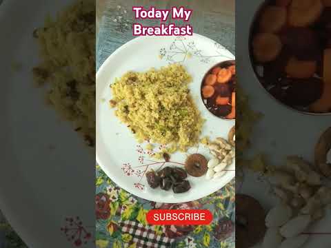 Today my Breakfast... ✍🏻##shortvideo #breakfast #tiffin #upma #shots #dryfruits #beatroot #carrots