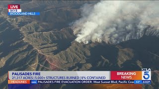 Palisades Fire approaches San Fernando Valley