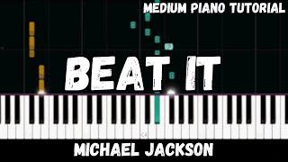 Michael Jackson - Beat It (Medium Piano Tutorial)