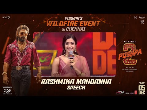 National Crush Rashmika Speech | Pushpa's WILDFIRE Event in Chennai | Allu Arjun | Sukumar