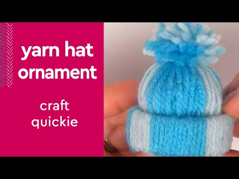 My Easy Yarn Hat Christmas Craft #shorts #christmascraft #yarncrafts