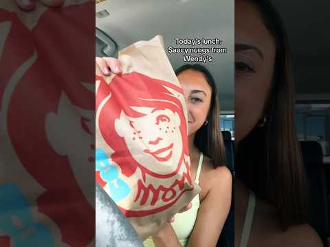 Trying saucy nuggs and triple berry frosty from Wendy’s